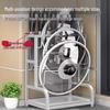 Stainless Steel Kitchen Pot Lid & Utensil Rack