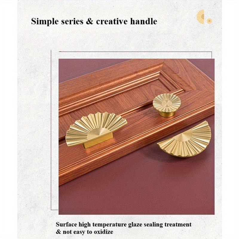 1PC Light Luxury Closet Door Handle French Semi-circular Fan-shaped  Gold Cabinet Drawer Furniture accessories--For Cabinet Doors, Cabinets, Drawers