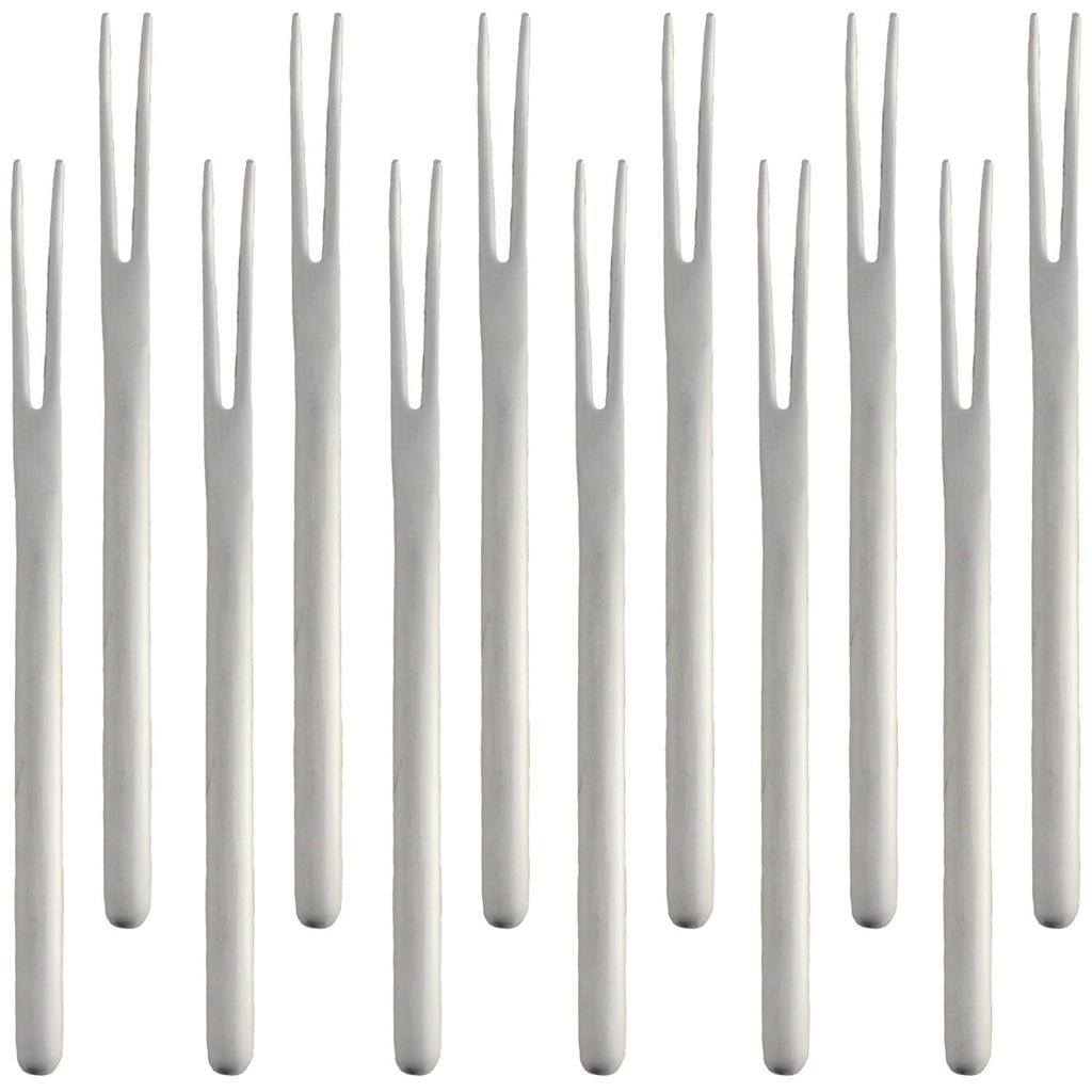 Nagao Tsubame-Sanjo Japanese Sweets Pick Forks, Set of 12, 12cm, 18-8 Stainless Steel, Made in Japan