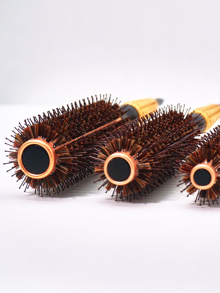 3 Sizes Aluminum Tube Round Brush Professional Salon Styling Tools Hairdressing Curling Hair Brushes Nylon Bristle Detangle Comb