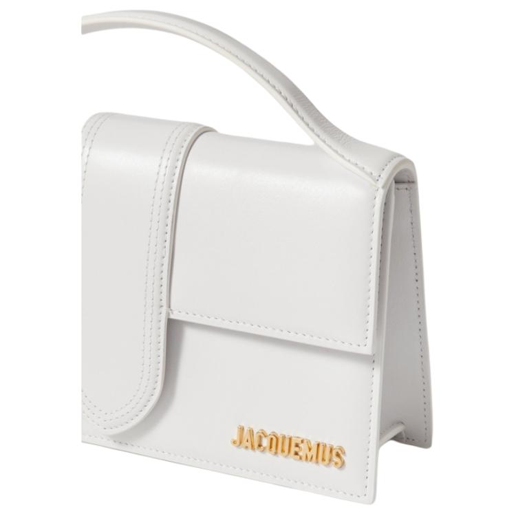 Jacquemus Logo Flap Crossbody Bag With Built-In Pocket Women Handbags White Black JVM1681958978719