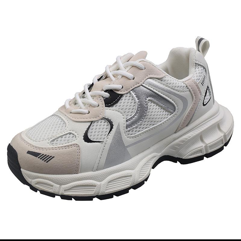 Women's Breathable Thick-soled Sports Shoes Unisex Lace-up Casual Sneakers Tennis Shoes Thick-soled Women's Shoe