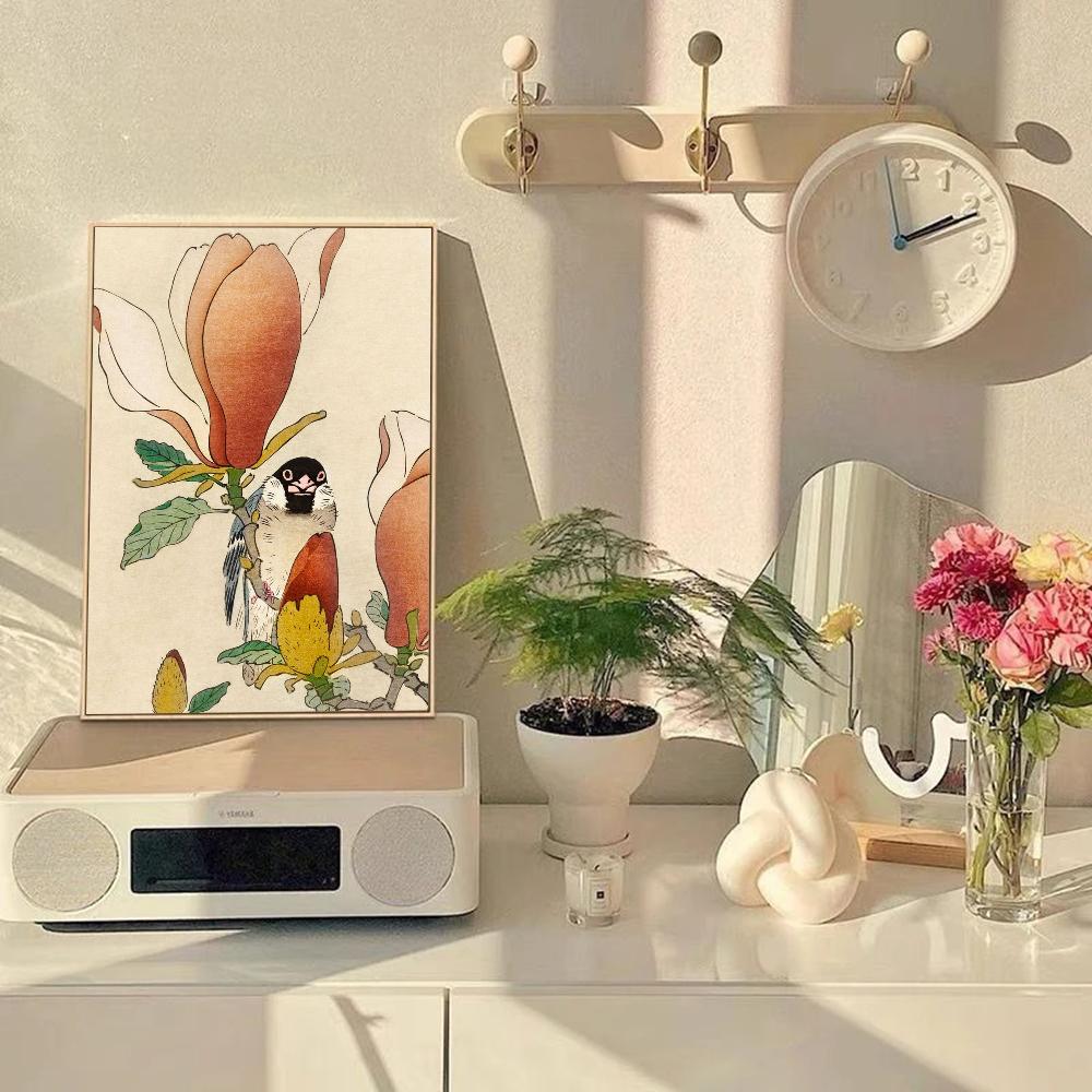 1pc Hokusai O-Ohara K-Koson Japan Style Art Self-adhesive Art Poster Waterproof Paper Sticker Coffee House Bar Room Wall Decor