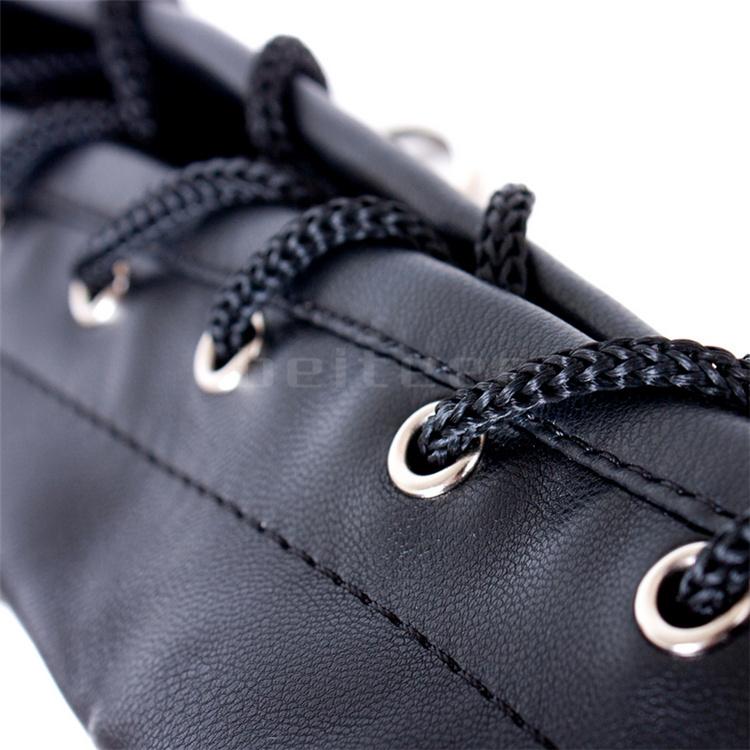 Černé PU kožené pouta na ruce Sex Bondage Otrok Nastavitelná pouta Ramenní popruhy Klubová role play Dospělá hra Sexuální hračky 18+