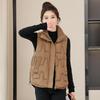 Down cotton vest women's short autumn and winter new stand-up collar thickened cotton-padded clothes fashion vest vest vest jacket