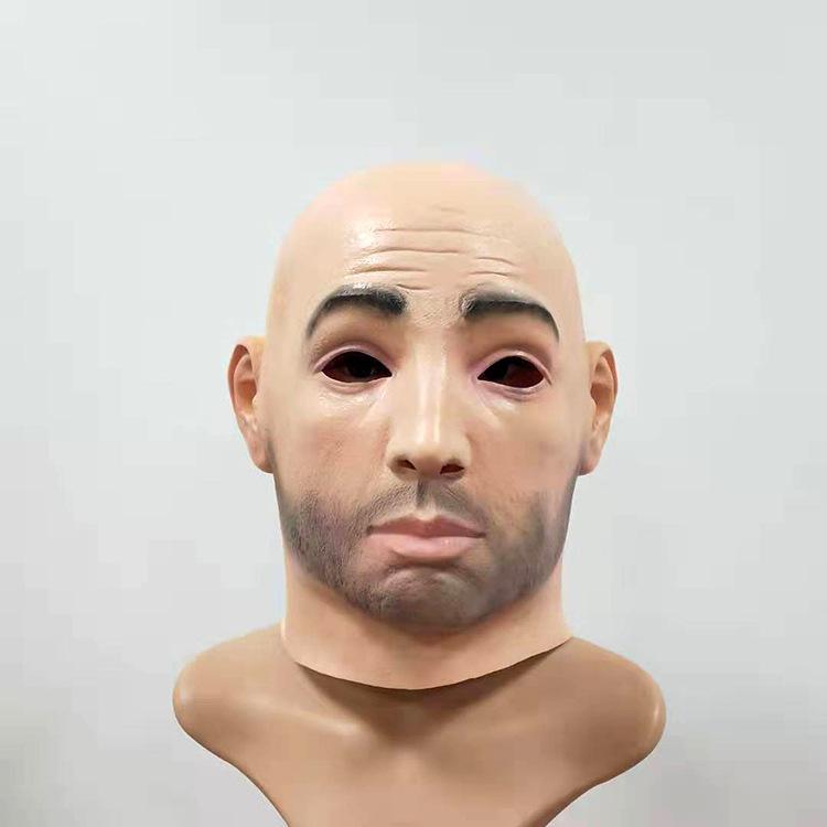 Halloween bald handsome man Latex mask Beauty Headband Creative masks Latex bald beauty headgear