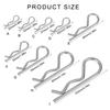R Shaped Spring Cotter Pins Assortment Steel Hairpin Clips Boat Hardware Accessories for Long Service Hitch Pin Security