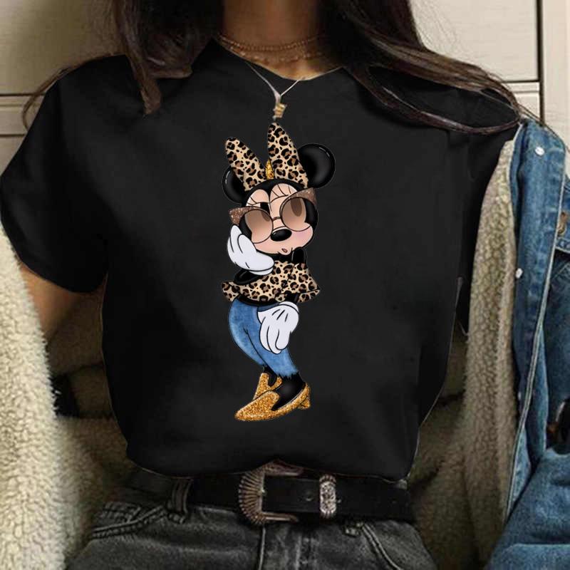 Y2k 90s Fashion T Shirts Gothic Fashion Mickey Tshirt Minnie Mouse Print T-shirt Women T Shirt Female Clothes Kawaii Disney