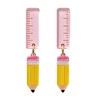 Boucles d'oreilles pendantes mignonnes en acrylique 1 paire Enseignante pour femmes, Thème Fête Commémorative Fête, Boucles d'oreilles Chiffre Alphabet Crayon Crayon Sac à dos 2D, Premier Jour