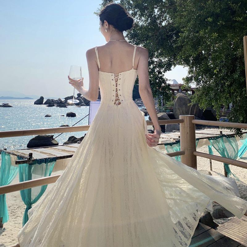 Vietnam Niche High Sense Gentle Vacation Lace Dress Birthday Dress Super Fairy Temperament Dress