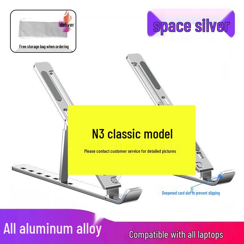 All-Metal N3 Aluminum Laptop Stand with Heat Dissipation and Silicone Grip for Gaming Laptops
