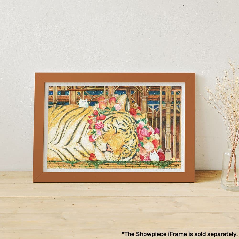Pintoo 1000 Piece Plastic Jigsaw Puzzle Flower Difficult for No Clicks Into Place [Cotton Lion_Good Night, Tiger] (38X59cm) Adults, Pieces, [H2146]