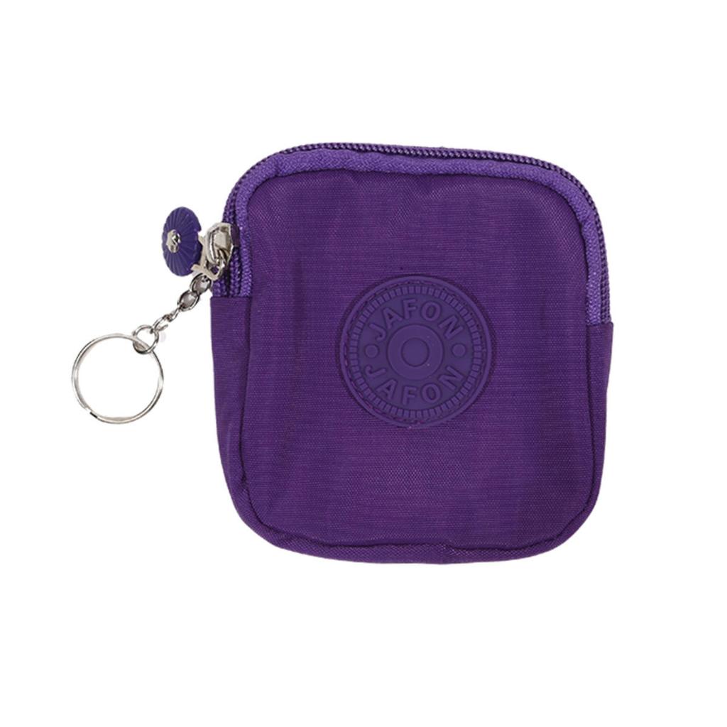 Mini Nylon Waterproof Coin Purses Key Bag Wallets Portable Square Small Card Holder Zipper Zero Wallets Card Bags Headphone Bags