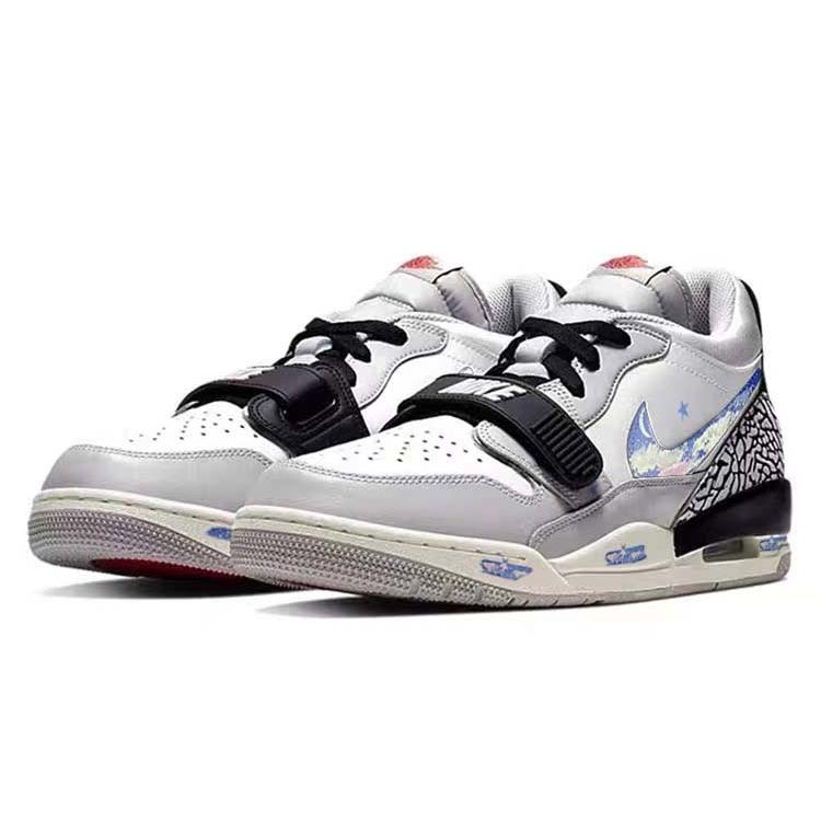 Jordan Legacy 312 Low top Vintage Basketball Shoes Women's White Gray CD9054-101(Team56-)