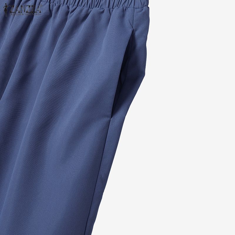 ZANZEA Lässiges zweiteiliges Anzug-Set für Damen mit langärmeliger Bluse und Hose