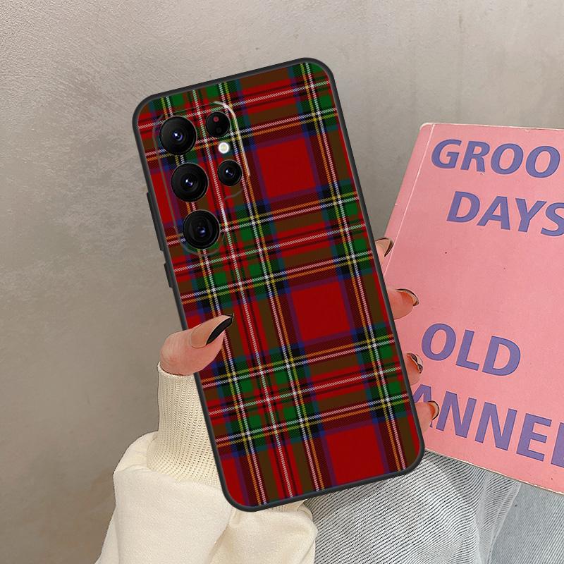 Clan Stewart Dress Tartan Plaid Case For Samsung Galaxy S25 Ultra S20 S21 S22 S24 S23 Ultra S9 S10 Plus S25 FE Cover Coque