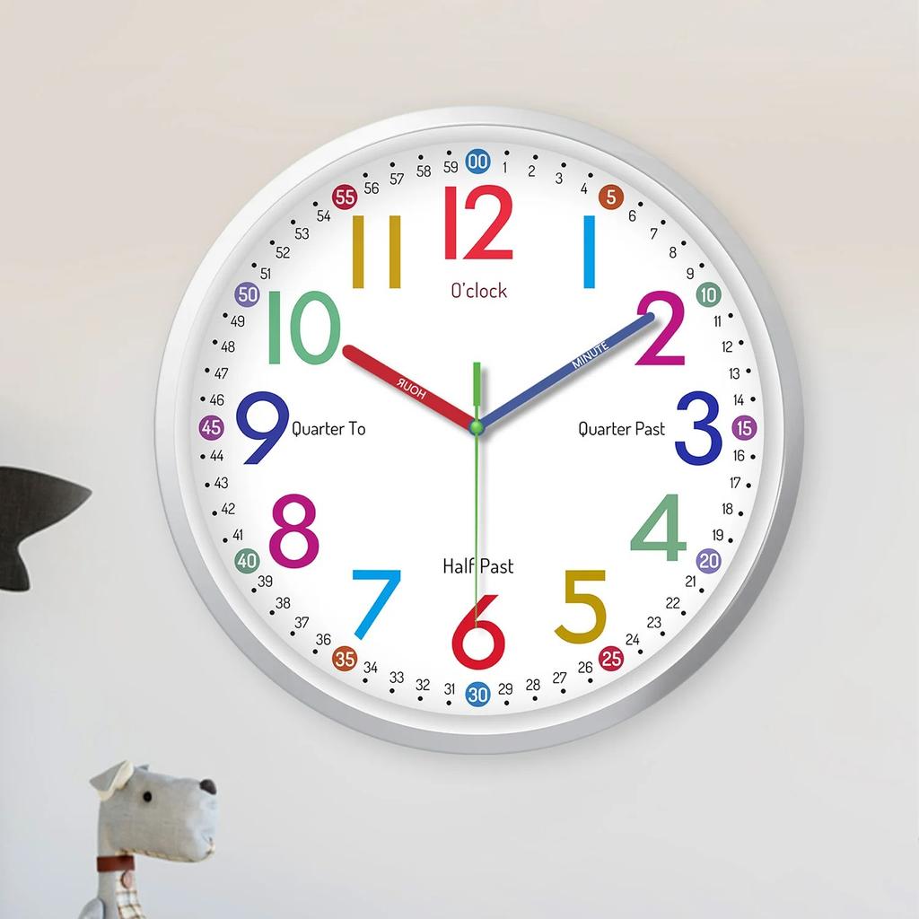8 Zoll Leise Quarzwanduhr für Wohnzimmer Schlafzimmer Küche Heimdekoration Feiertagsgeschenk Keine Batterie enthalten
