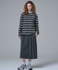 Marop 3108 Wool Pleated Long Skirt (Dark Gray)