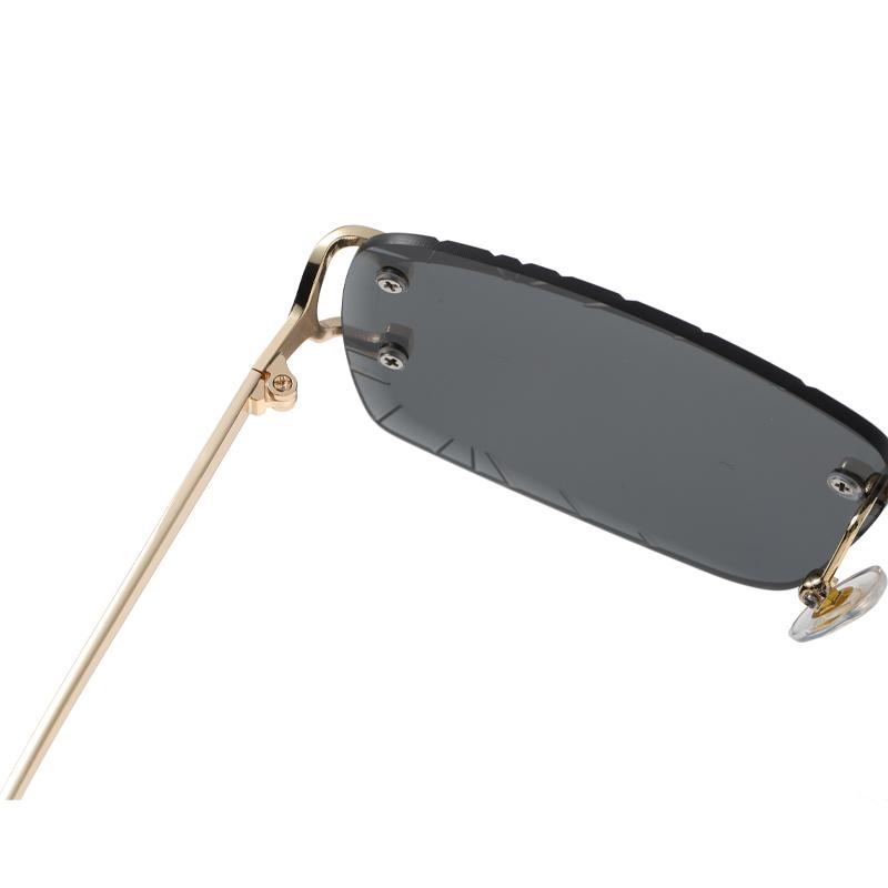 Premium Square Rimless Glasses Trend Metal High-grade Men's and Women's Sunglasses Street Ssunglasses Strong Strong