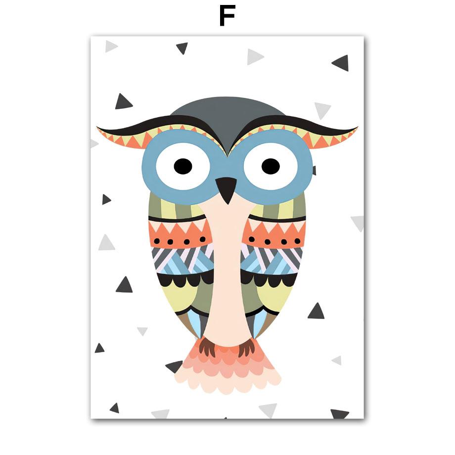 Fox Deer Owl Flamingo Bear Tiger Indian Animals Wall Art Minimalist Aesthetics Print Canvas Painting for Living Room Home