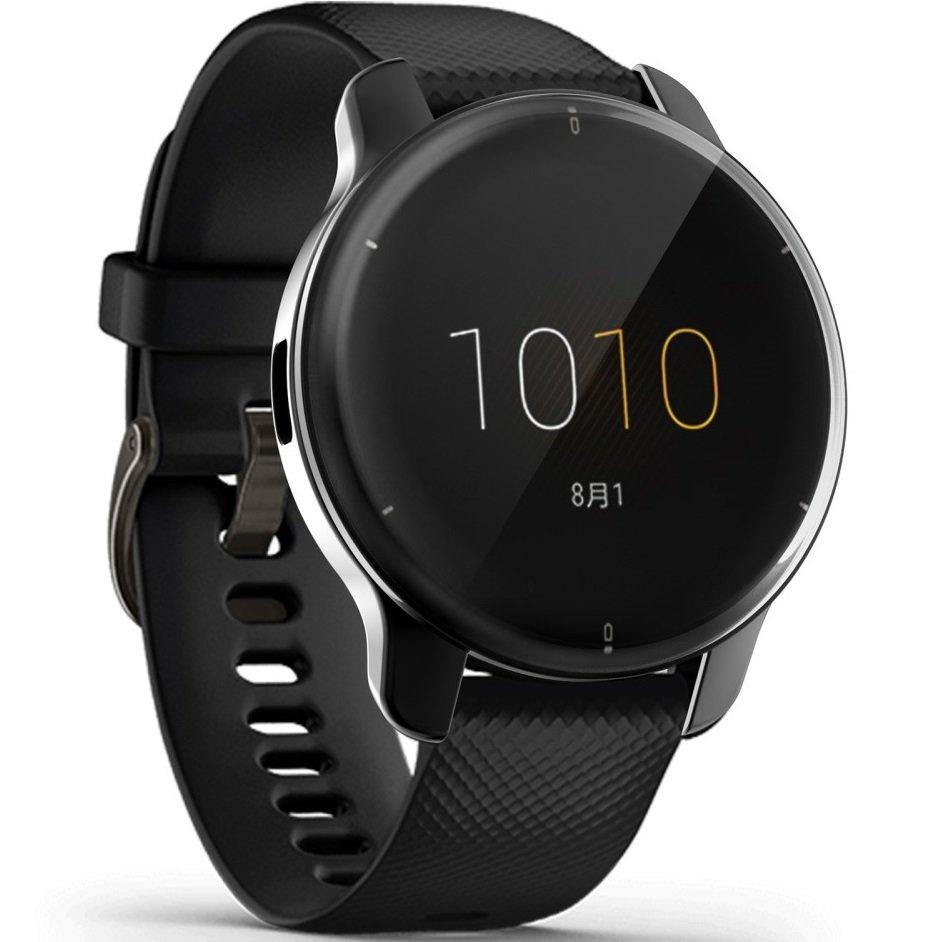 2-in-1 Case with Silicone Screen Protector for Garmin Venu 2 Plus, Black