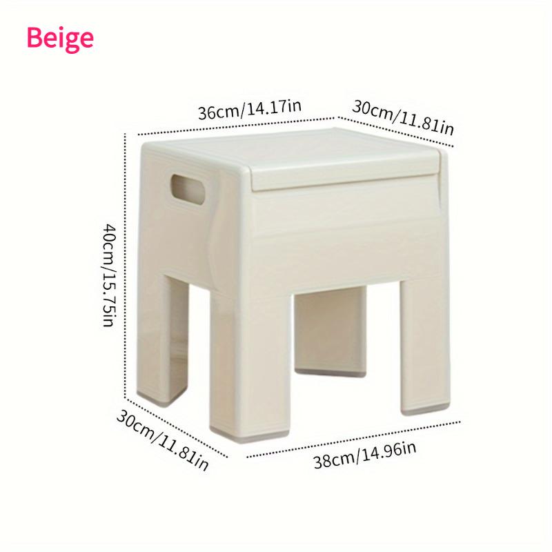 Nordic ABS Plastic Storage Ottoman with Flip-Top Lid Hidden Storage Space-Saving Multifunctional Shoe Changing Stool Small Chair 37727₽