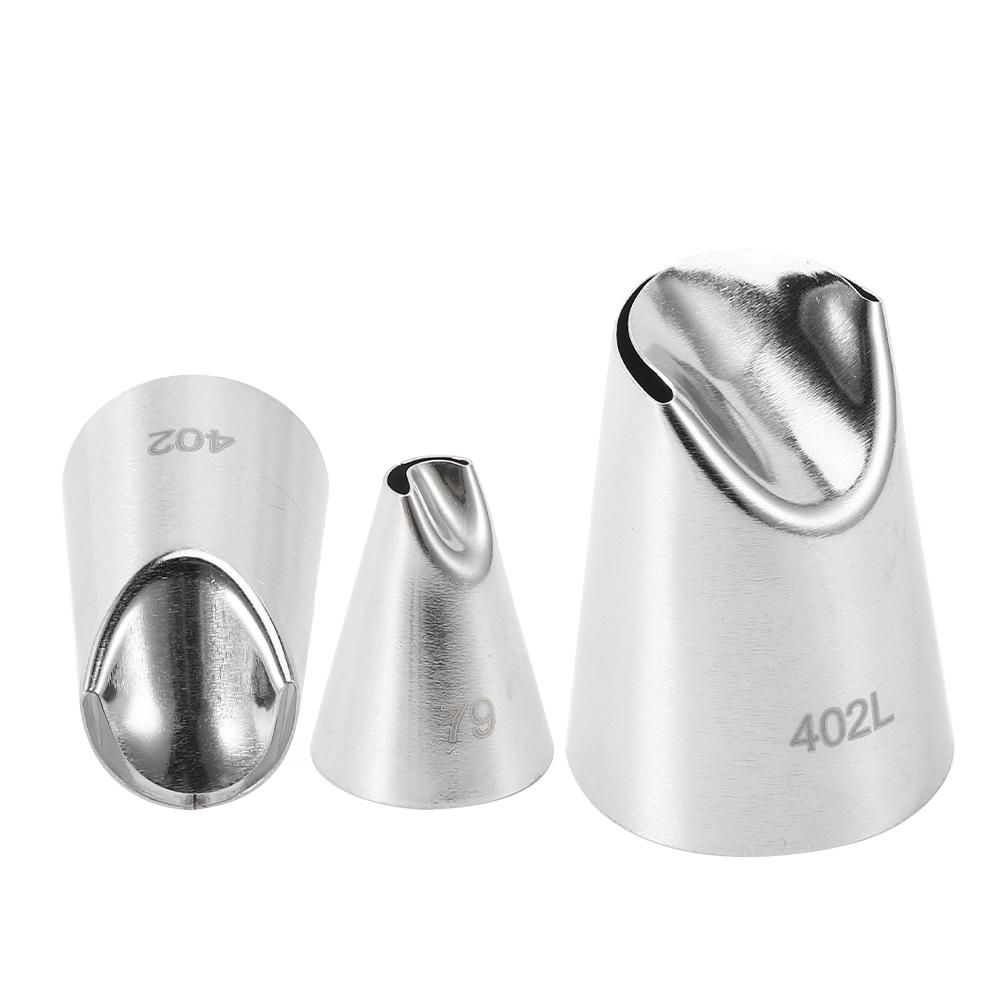 3Pcs Kitchen Stainless Steel Pastry Decorating Nozzles Cookies Biscuits Cake Baking Decoration