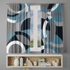 2Pc Modern Geometric Circular Pattern Curtains, Polyester Fabric, Machine Washable, Suitable For Living Room/Bedroom