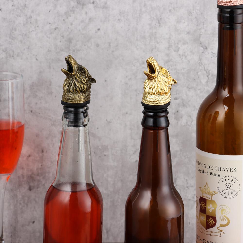 1 PC Wolf Head Wine Pourers Wine Mouth Wine Guide Pour Wine Stopper Zinc Alloy Wine Stopper Bartender Tool Wine Accessories