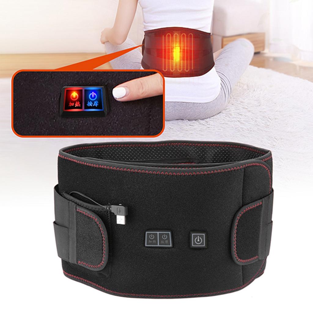 3 Sizes Electric Heat Therapy Far Infrared Vibration Hot Compress Waist Pain Relieve Belt