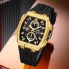 CURREN Silicon Strap Multi-functional Dialn Auto Date Design Men's Watch Sports Chronograph Watches