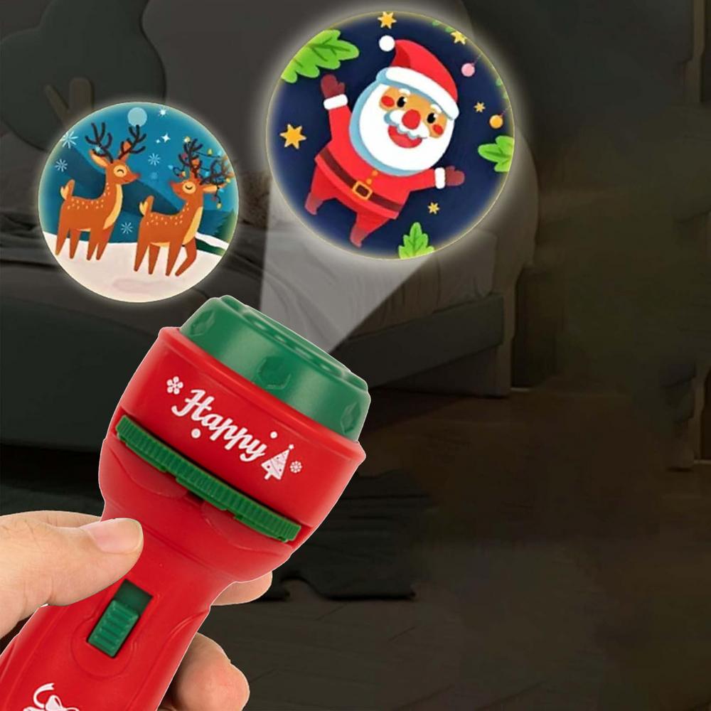 Christmas Handheld Flashlight Projection Lamp Early Education Toys Image Recognition, Cognition, Fun cartoon Projector Gifts Kid