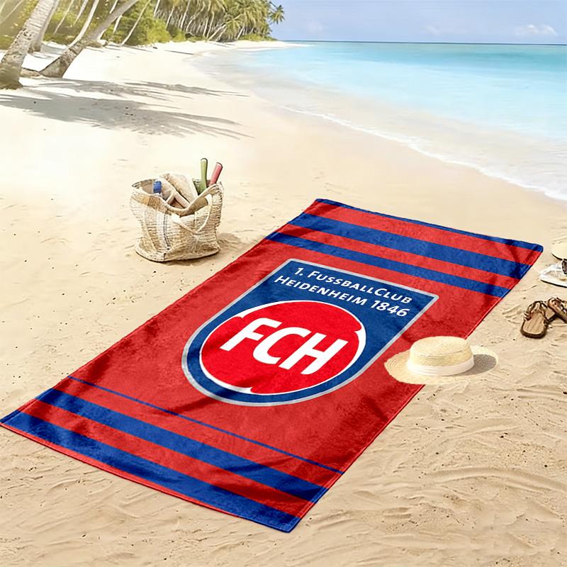 FC Heidenheim Print Beach Towel, Large Soft Quick Dry Towel for Beach Camping Swimming