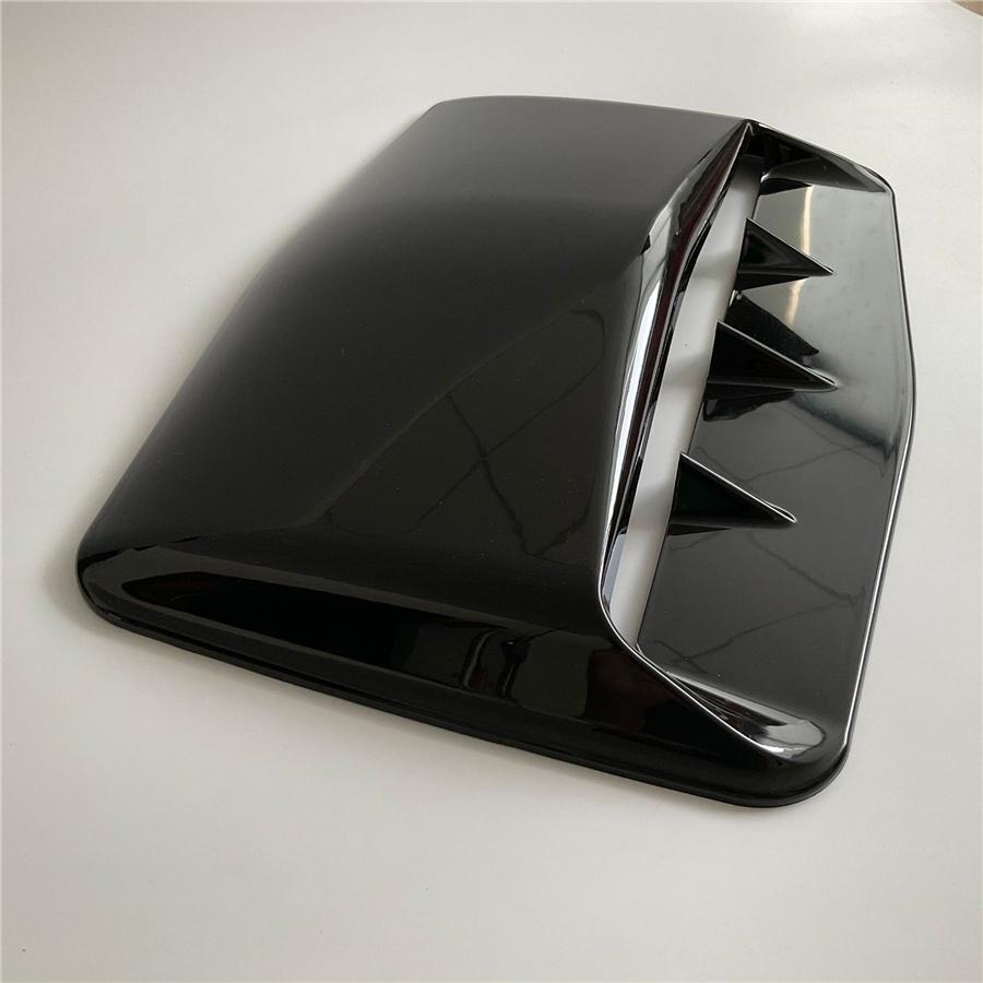Gloss Black ABS Air Flow Intake Hood Shark Fins Scoop Vent Bonnet Decor Cover x1