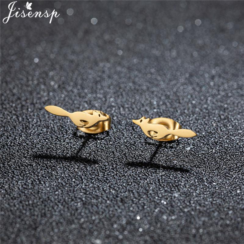 Unique Christmas Earring Stainless Steel YES NO Cactus Footprint Music Stud Earrings for Women Tiny Star Boots Jewelry Girl Gift