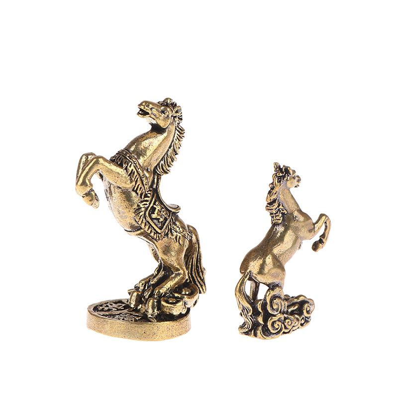 Bronze Horse Desktop Decoration Living Room Tea Table Sculpture Metal Craft Home Decorations Chinese Zodiac Horse Statue
