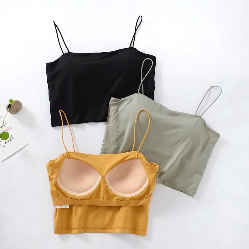 White Summer Women's Camisole with Built-in Bra and Beautiful Back Design