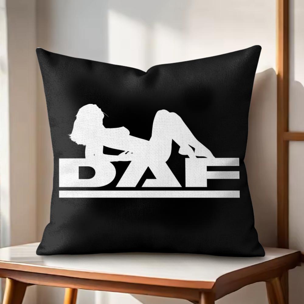 

DDAF Truck Logo Cushion Cover Natural Linen Organic Fabric DoubleSided Printing Couch Pillow Covers Home Decor 30x30cm