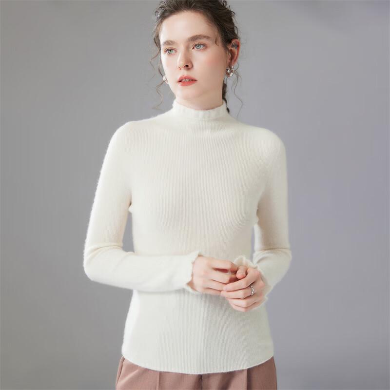 Fanzhen Women's High-Neck Slim Fit Cashmere Sweater