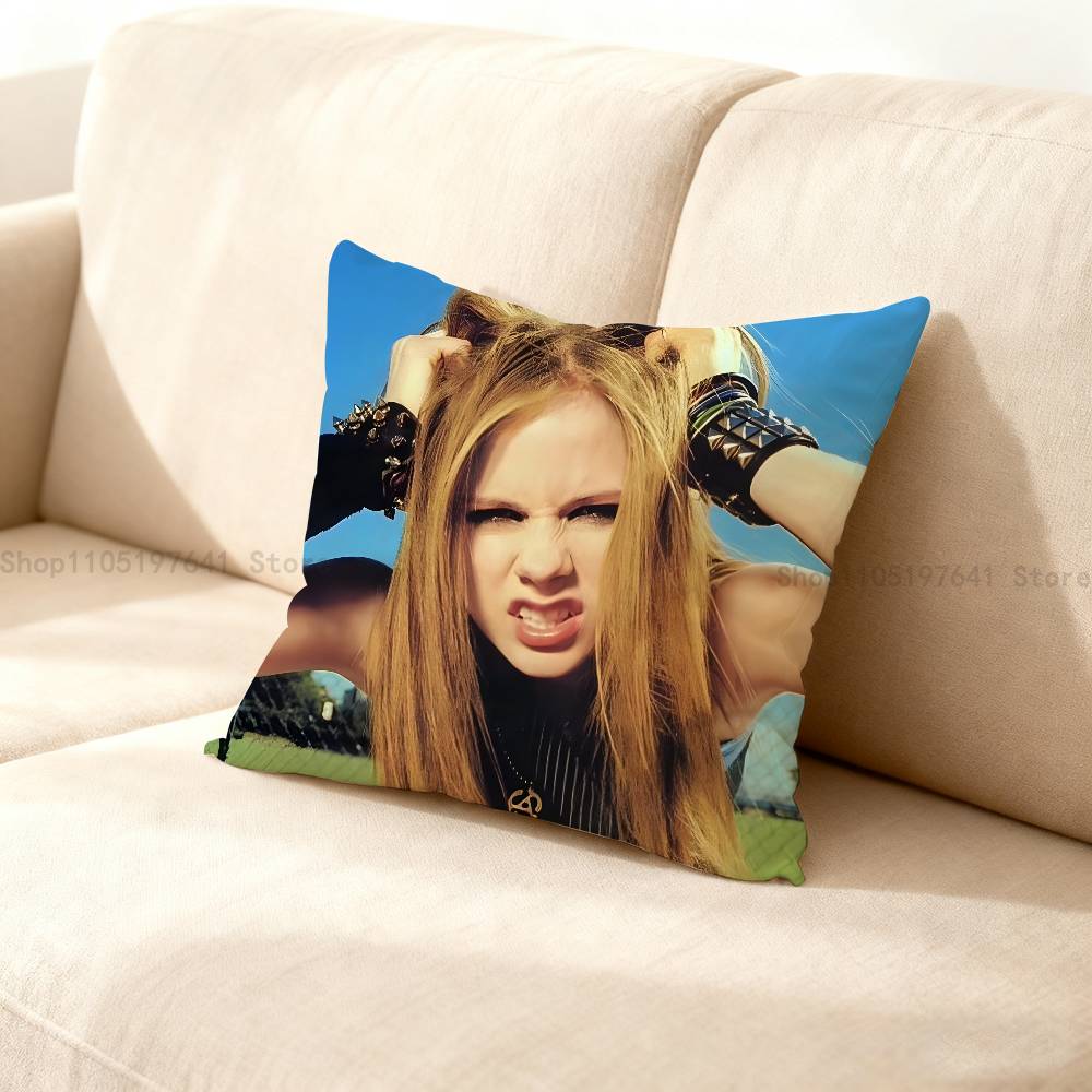 A-Avril Punk L-Lavigne Pillow Case For Sofa Decor Car Office Room Printing Cushion Cover Decorations and Protector