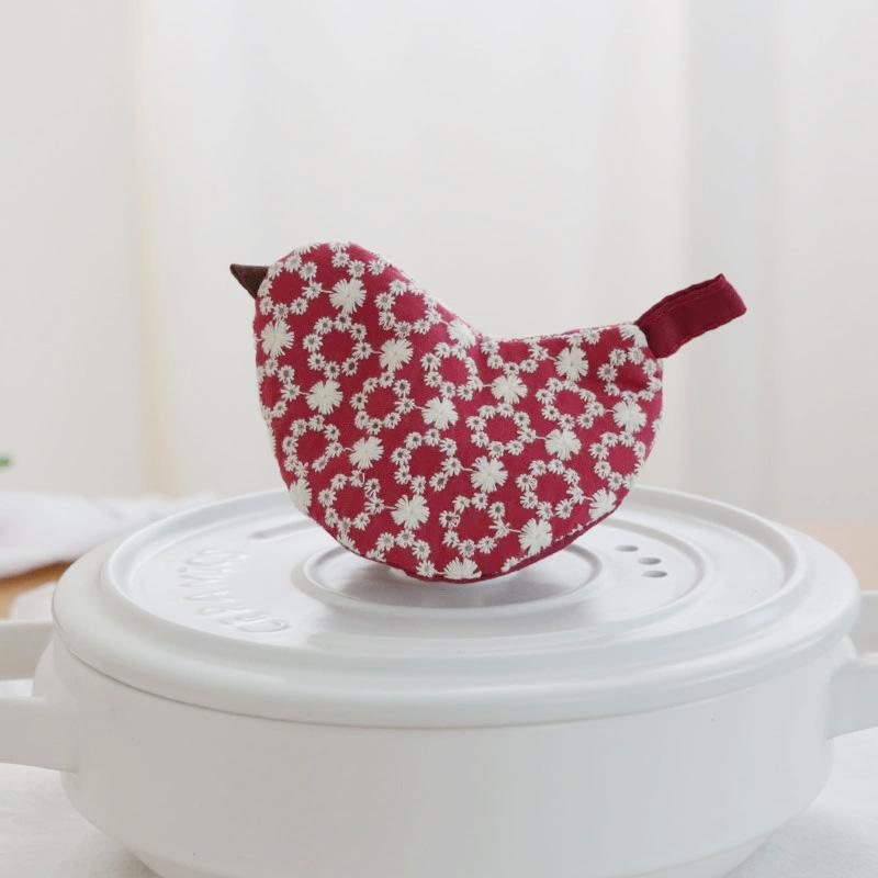 

1Pc Cotton Pot Clamp Thermal Insulation Embroidery Pattern Creativity Heat-resistant Anti-scald Anti Scald Cover Pot Lid Cap Bird