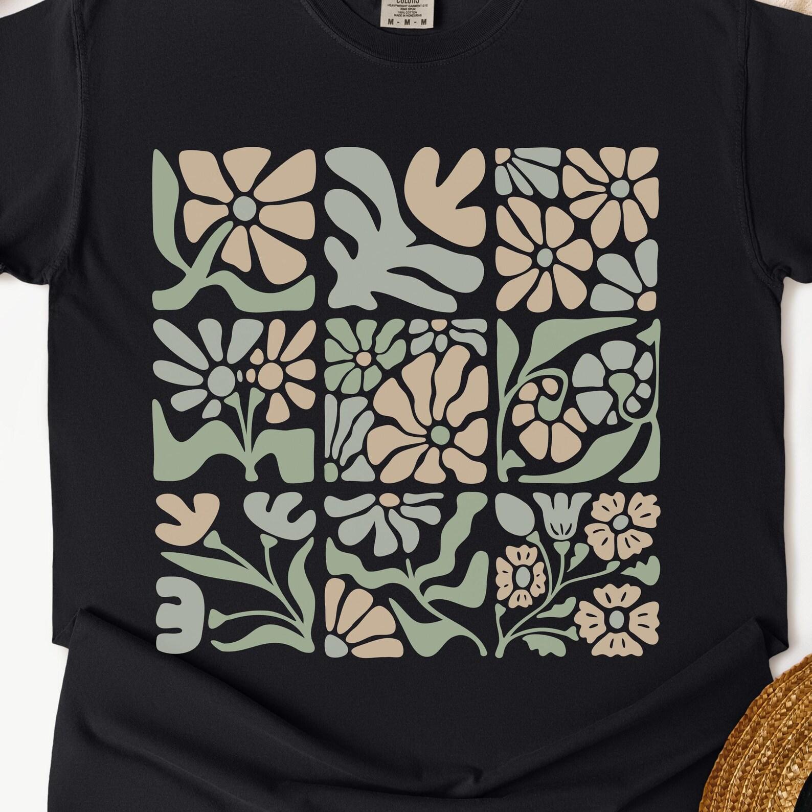 Organic Cotton Floral Print T-Shirt: Eco-Friendly Unisex Tee S