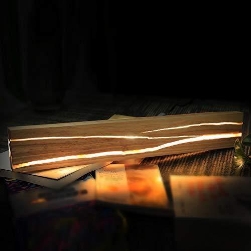 Applique murale - zmh - bois - 3000k led blanc chaud - 8w - rotative - 50cm