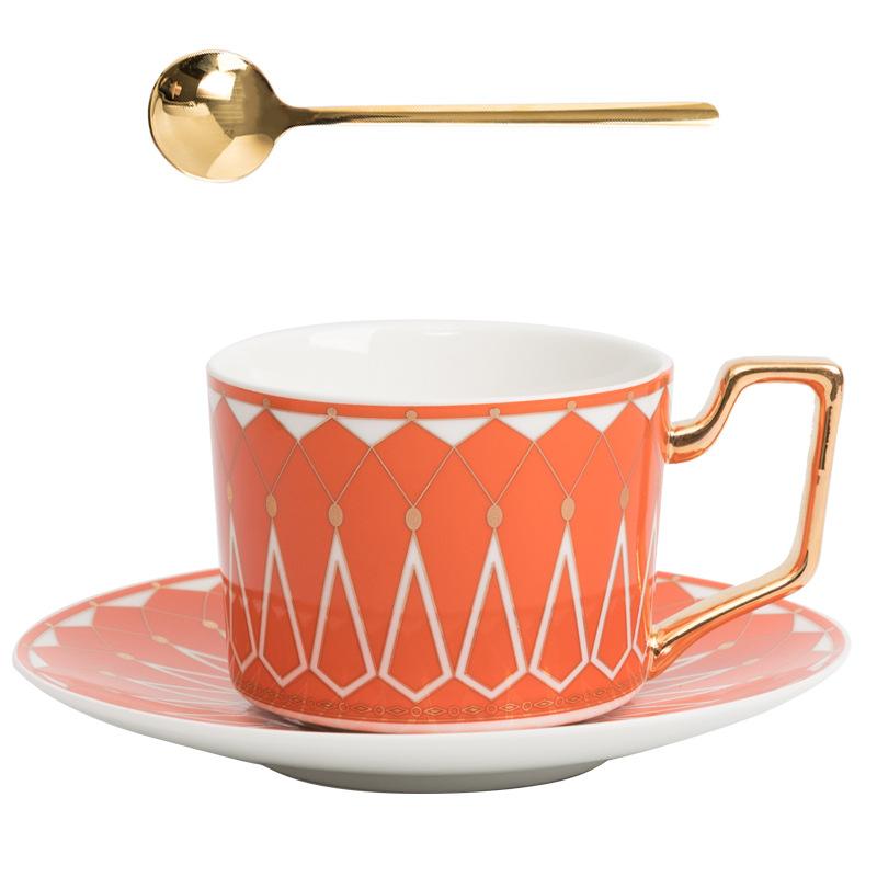 Luxury Palace Ceramic Coffee Cup Saucer Spoon Set 220ml Nordic Tea Cup Porcelain Tea Set Advanced Teacup Cafe Espresso Cup
