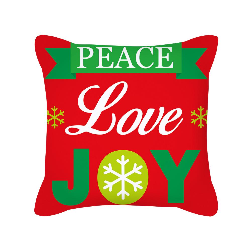 Cartoon Christmas Pillow Case Holiday Gift Letter Snowman Red and Green Pillow