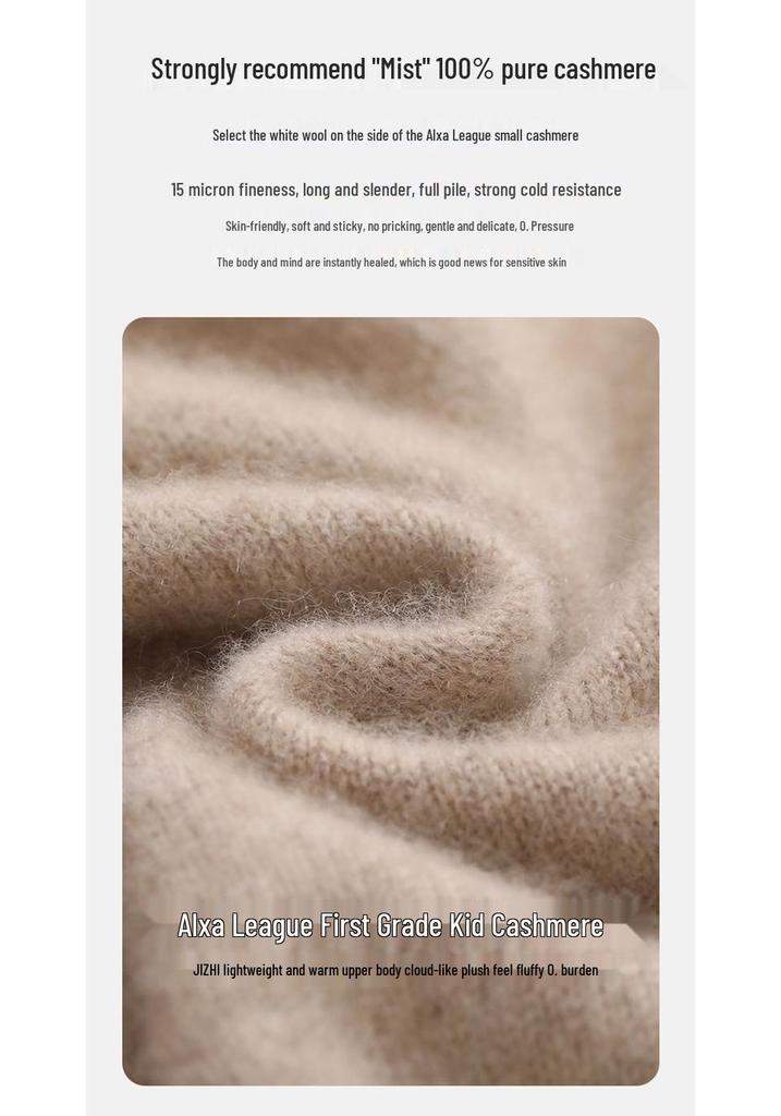 Women's Plus Size Round Neck Cashmere Sweater - Short Style, Thickened Knit Base Layer for Autumn & Winter, 2025 Edition.
