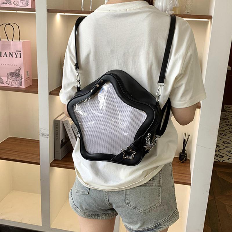 Yogodlns New Ita Bag Backpacks Popular Transparent School Bag for Women Sweet Chic Star Crossbody Bag Fashion Shoulder Bag For Girls