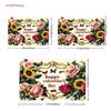 2D Cheerful Happy Birthday Backdrop with Flowers, Balloons and a Blue Sky