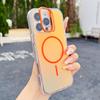 KEYSION Colorful Gradient Magnetic Lens Stand Case for iPhone 11 12 13 Pro Max for MagSafe TPU+PC Shockproof Back Cover