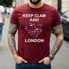 KEEP CLAM AND LONDON | LONDON CITY | FUNNY | NOVELTY | JOKE | MEN'S T-shirt TEE